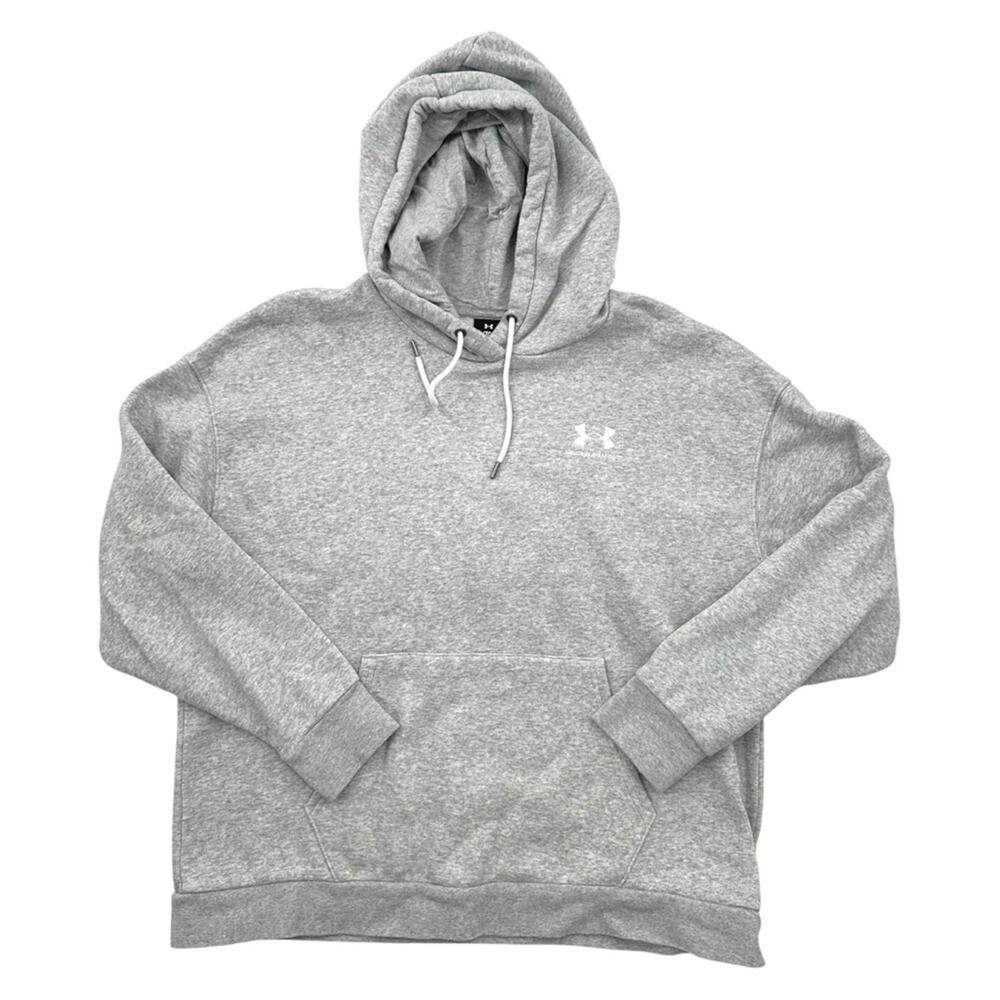 Under Armour Basic Heathered Gray Long Sleeve Hoodie Sweatshirt Women's Size XL